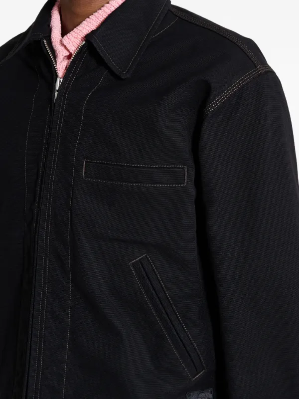 Stüssy Work contrast-stitch Collared Jacket | Black | FARFETCH