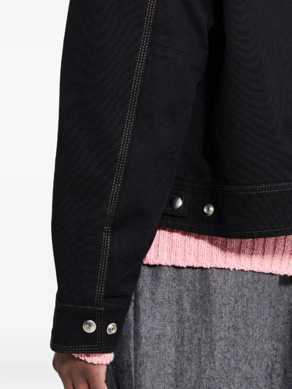 Stüssy Work contrast-stitch Collared Jacket | Black | FARFETCH