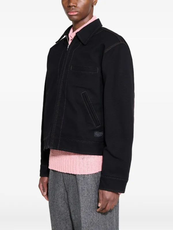 Stüssy Work contrast-stitch Collared Jacket | Black | FARFETCH