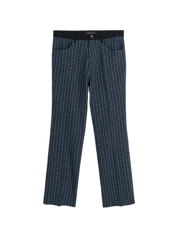 Wales Bonner London Check-pattern Trousers in Blue