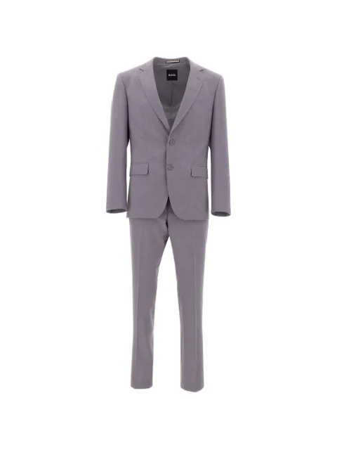 BOSS micro-pattern slim-fit suit