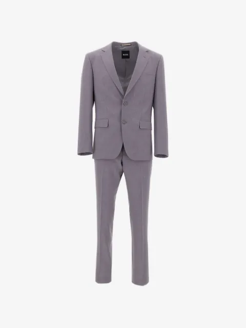 BOSS two-piece slim-fit suit in micro-patterned fabric