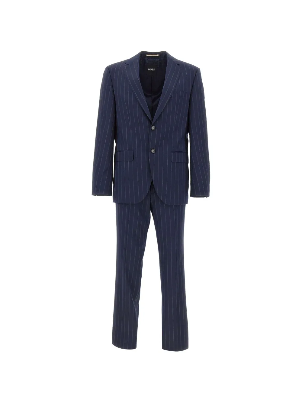 BOSS pinstripe-print virgin-wool suit - Blu