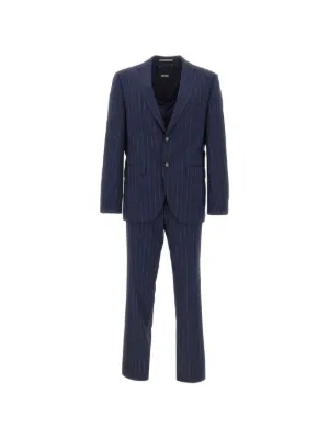 Giorgio Armani ピークドラペル ダブルスーツ | ブルー | FARFETCH JP