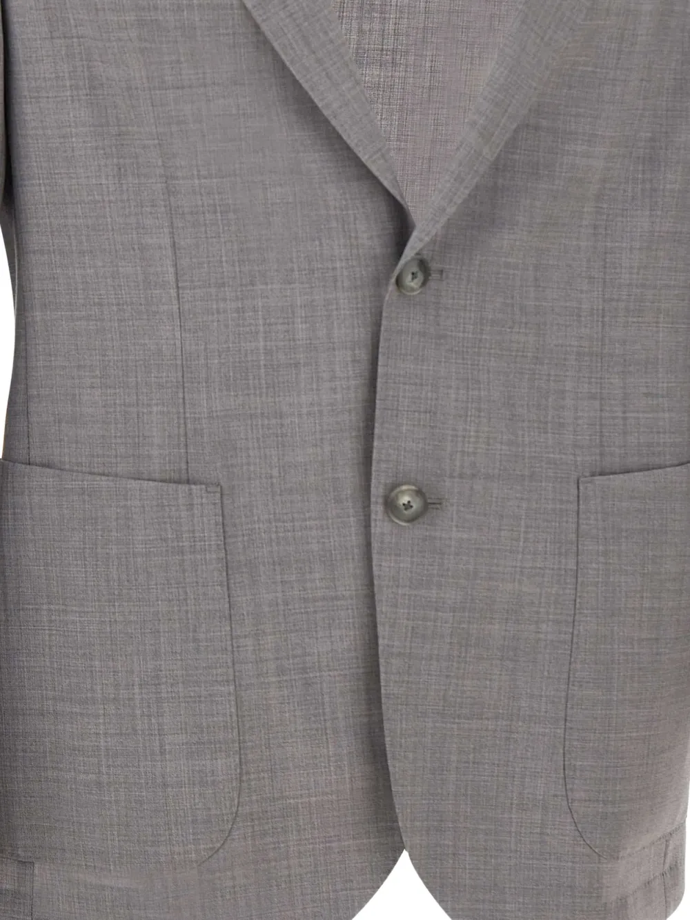 BOSS Slim-fit scheerwol blazer Grijs
