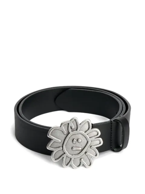 Sunflower flower-buckle leather belt