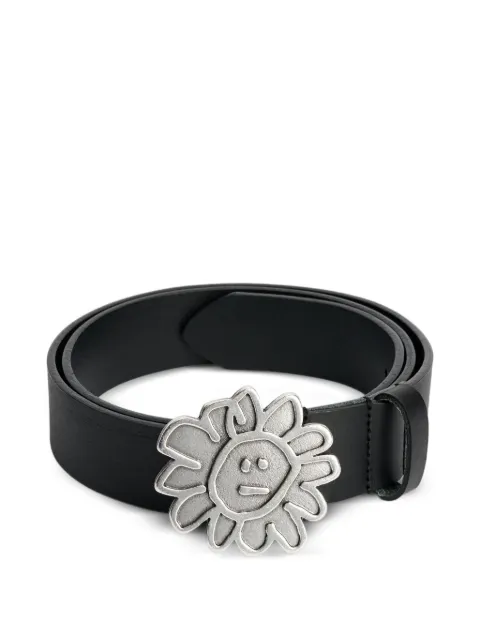Sunflower flower-buckle leather belt