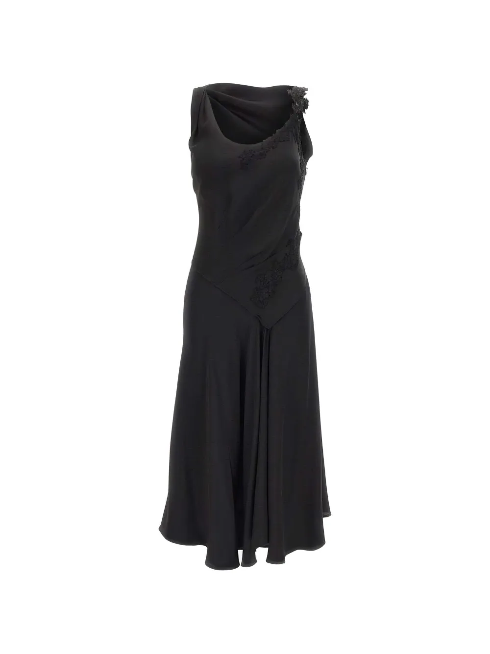 Victoria Beckham lace-trim draped dress - Nero