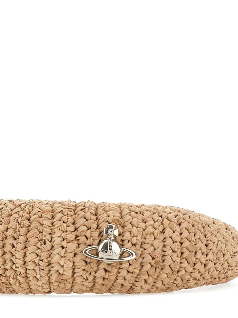 Vivienne Westwood Geweven raffia haarband met orb-plakkaat Beige