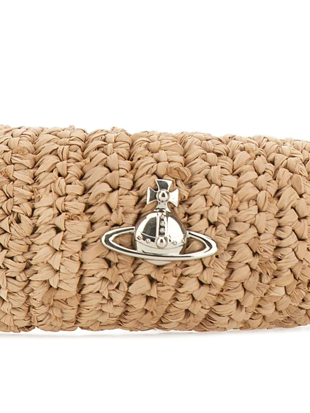Vivienne Westwood Geweven raffia haarband met orb-plakkaat Beige