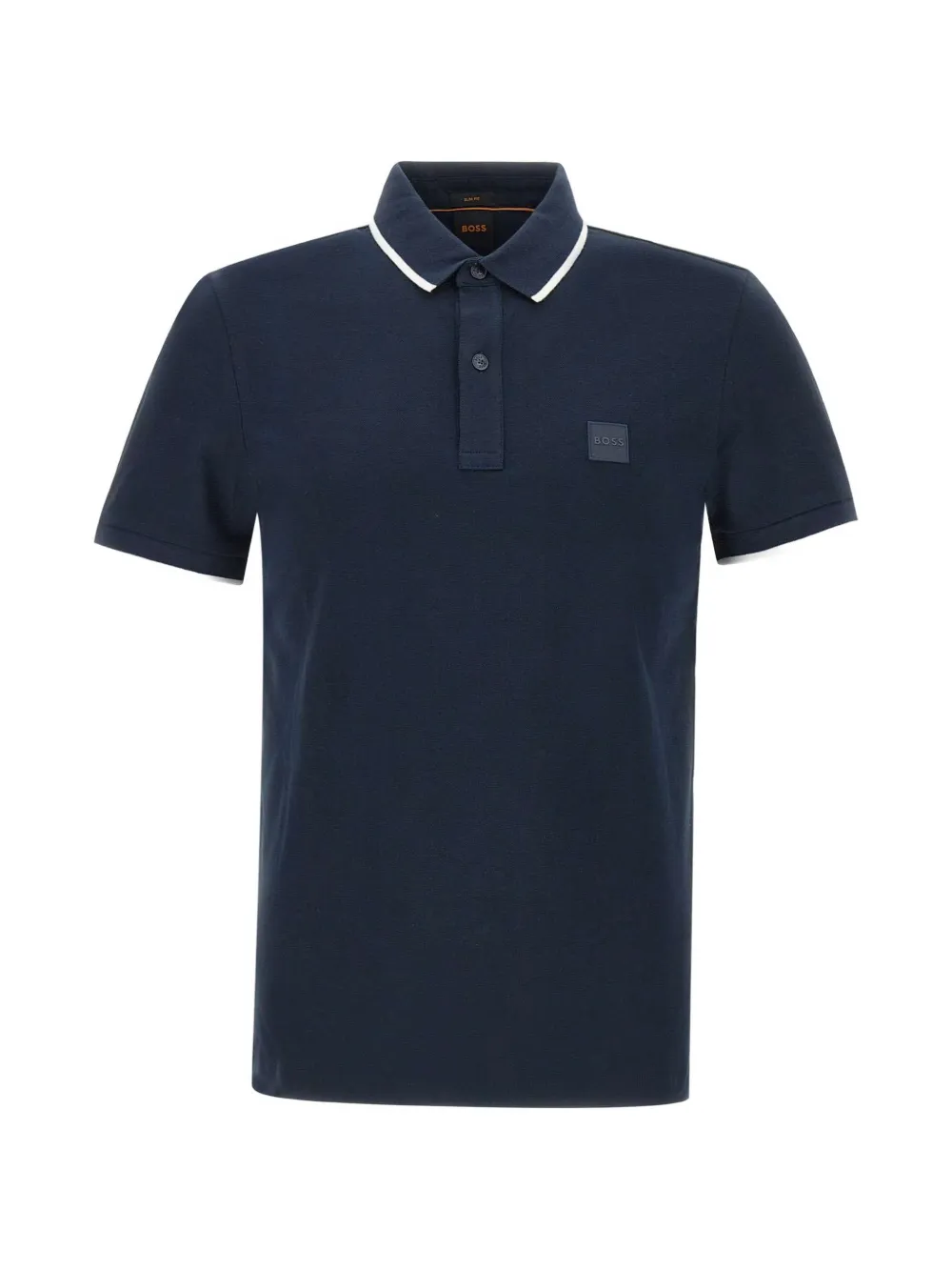 BOSS Passerti logo-patch polo shirt - Blu