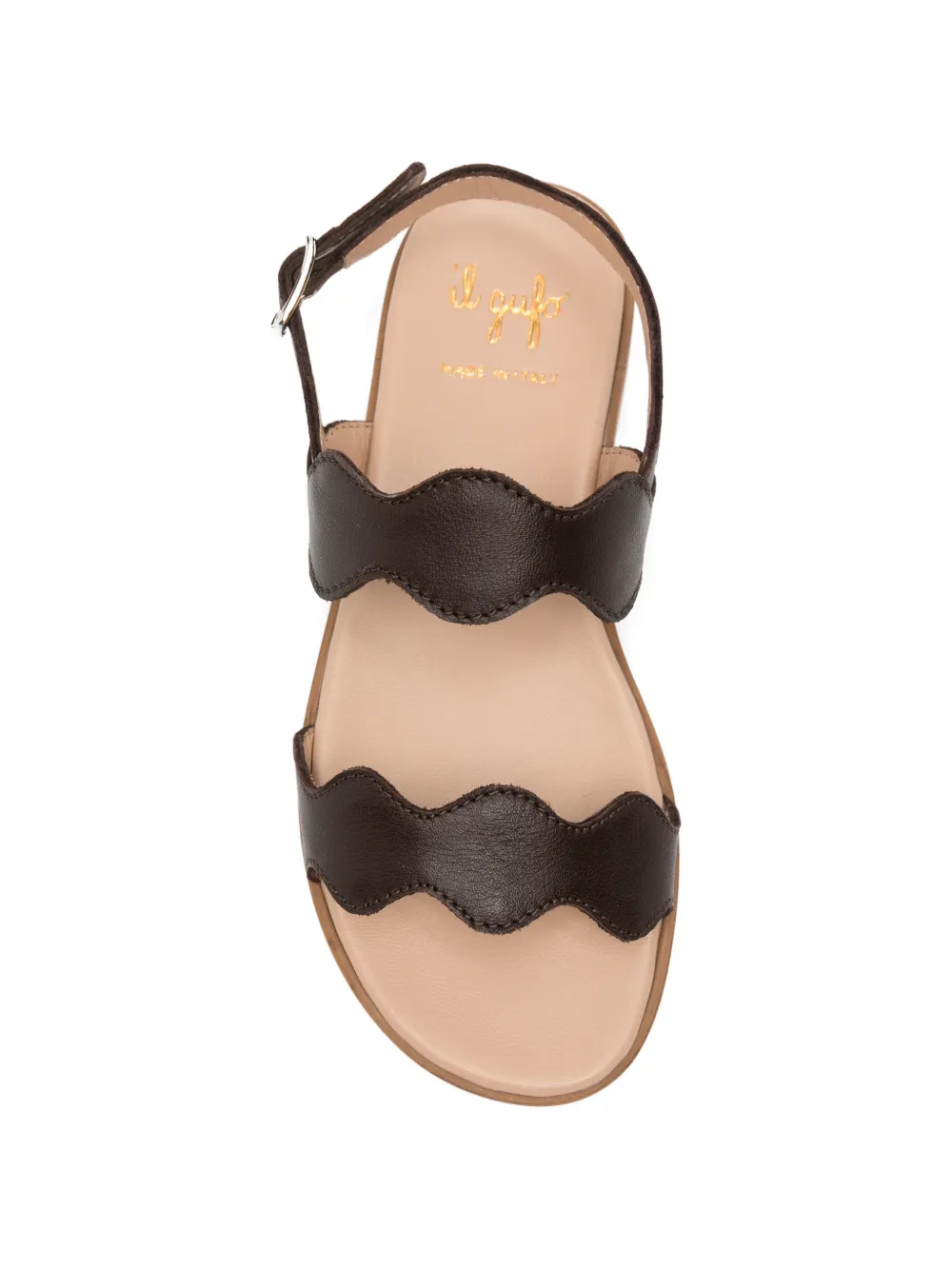 Il Gufo Sandalen met gewelfde afwerking Bruin