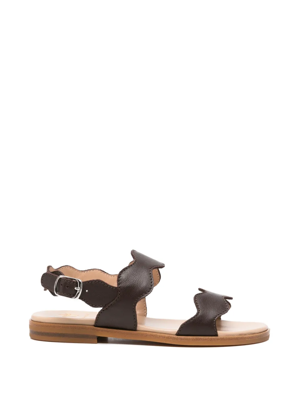 Il Gufo scalloped-edge buckled sandals - Marrone