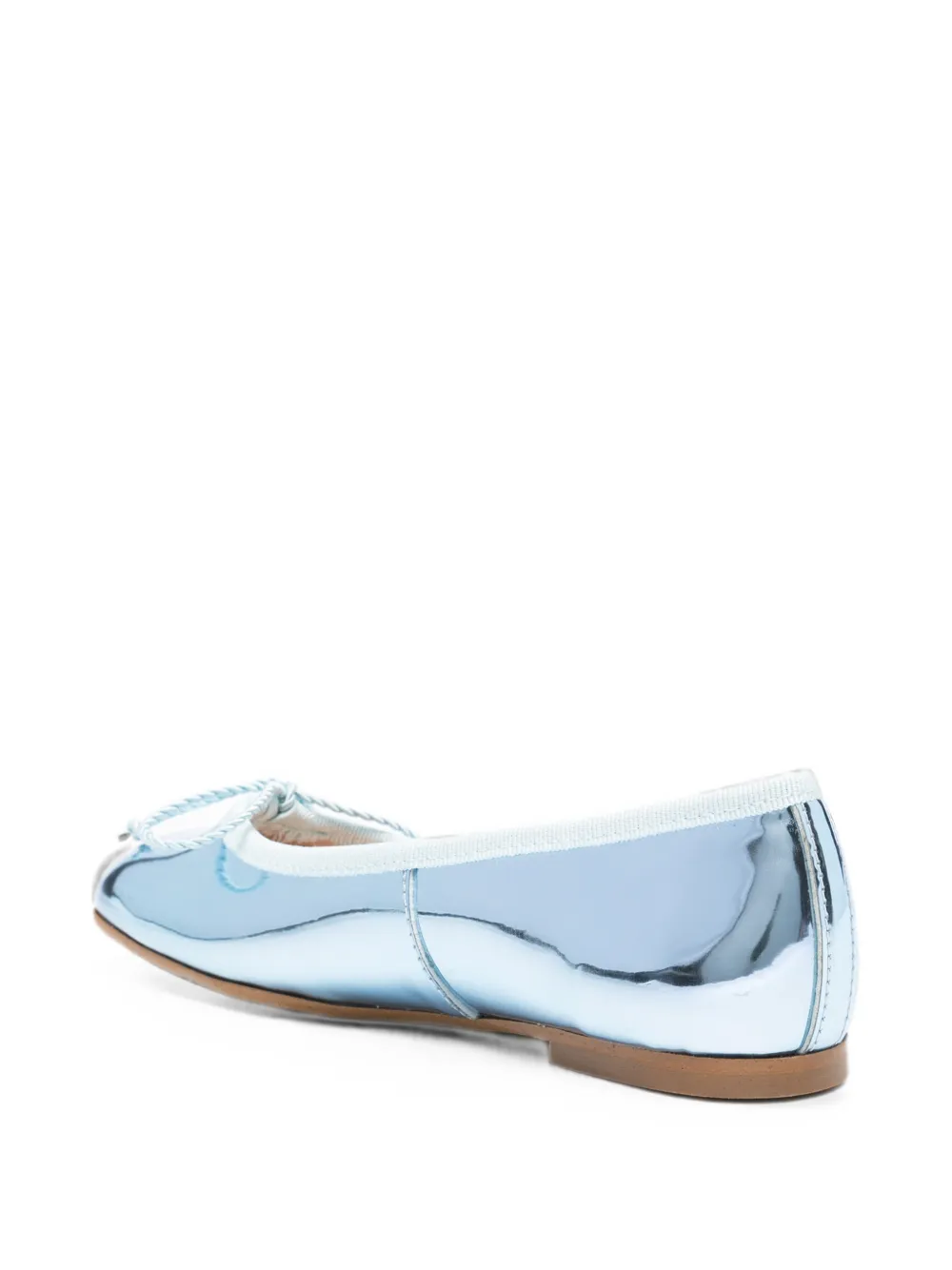 Eli1957 metallic-effect bow-detail ballet flats Blauw