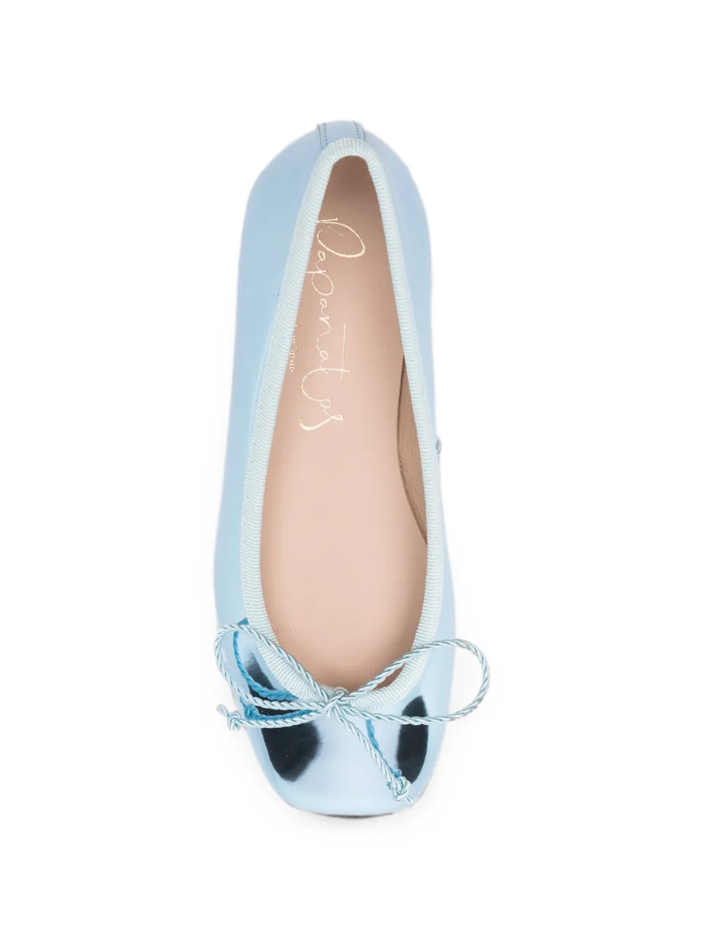 Eli1957 metallic-effect bow-detail ballet flats Blauw