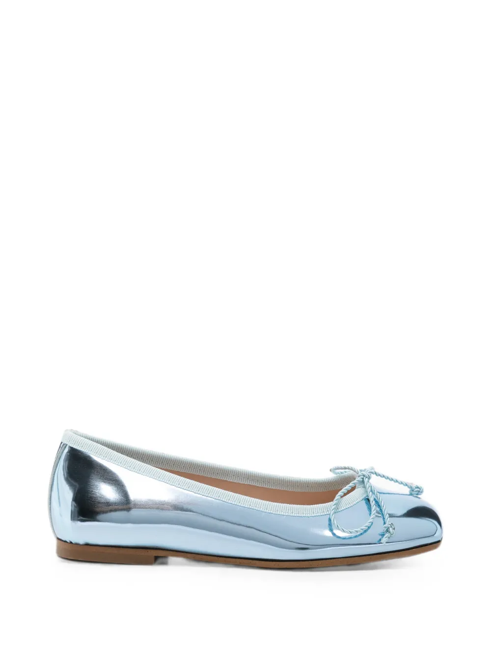 Eli1957 metallic-effect bow-detail ballet flats - Blu