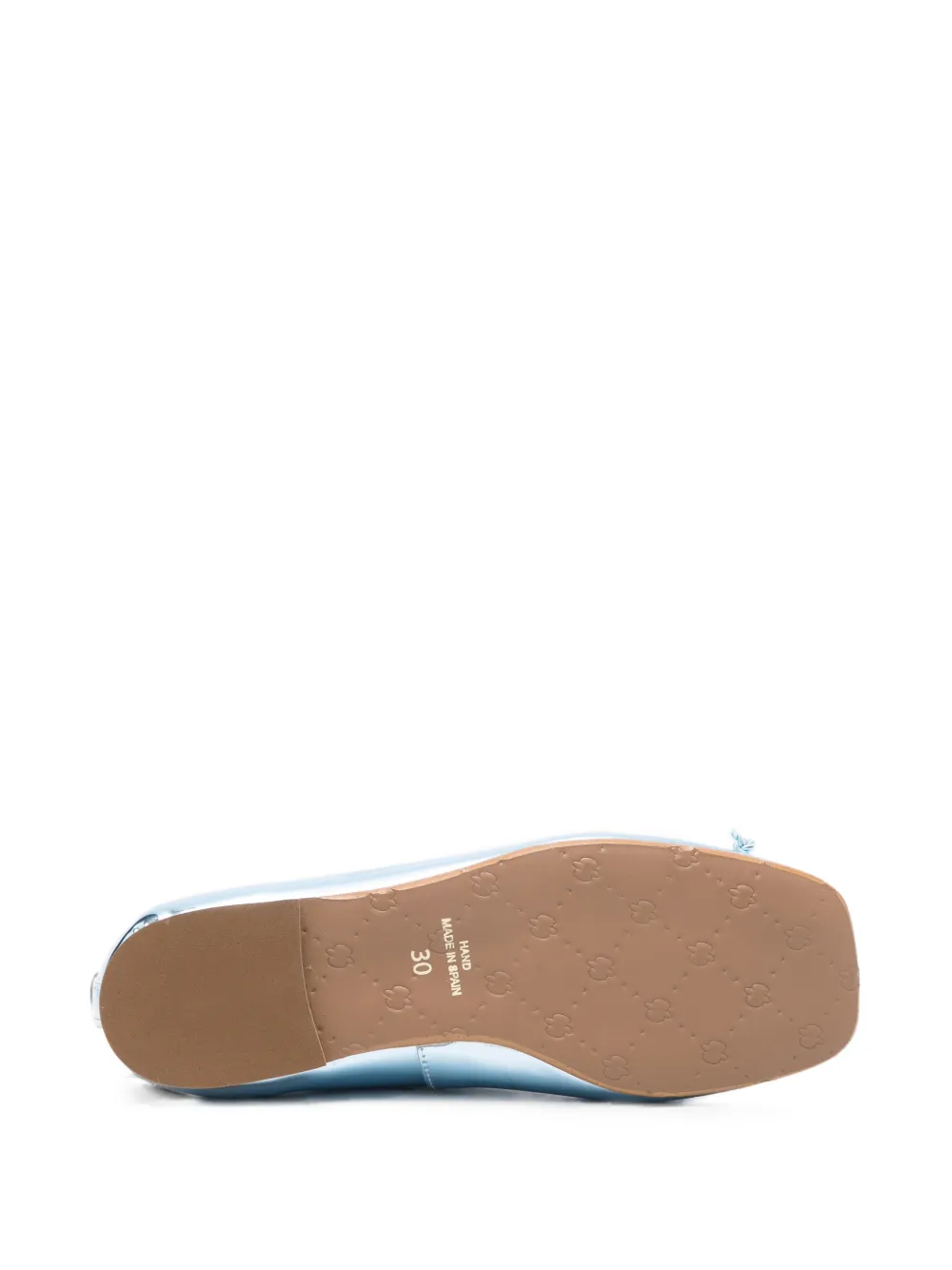 Eli1957 metallic-effect bow-detail ballet flats Blauw