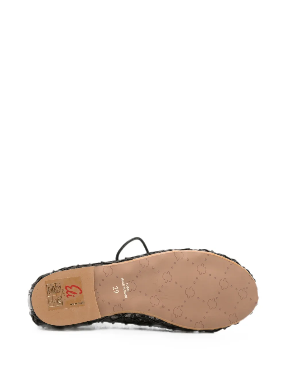 Eli1957 Net-mesh Front-tie Ballet Flats In Black