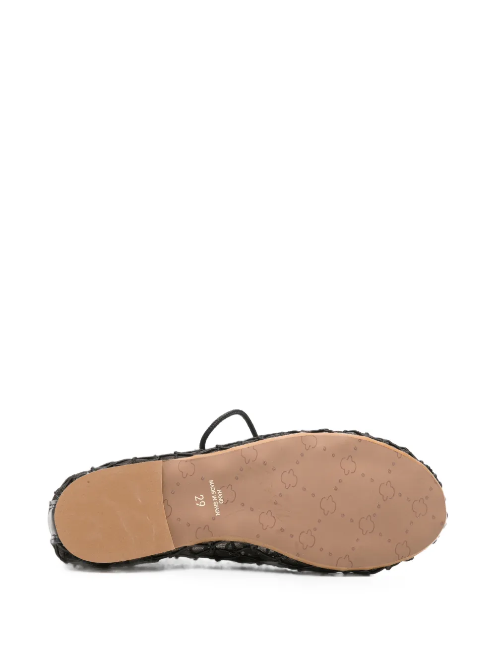 Eli1957 net-mesh front-tie ballet flats Zwart