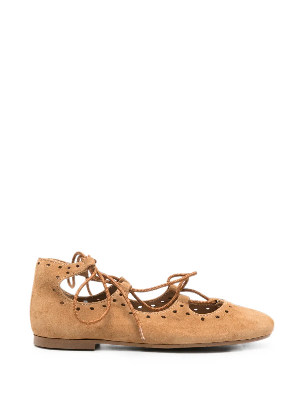 Eli1957 perforated lace-up ballet flats - Marrone