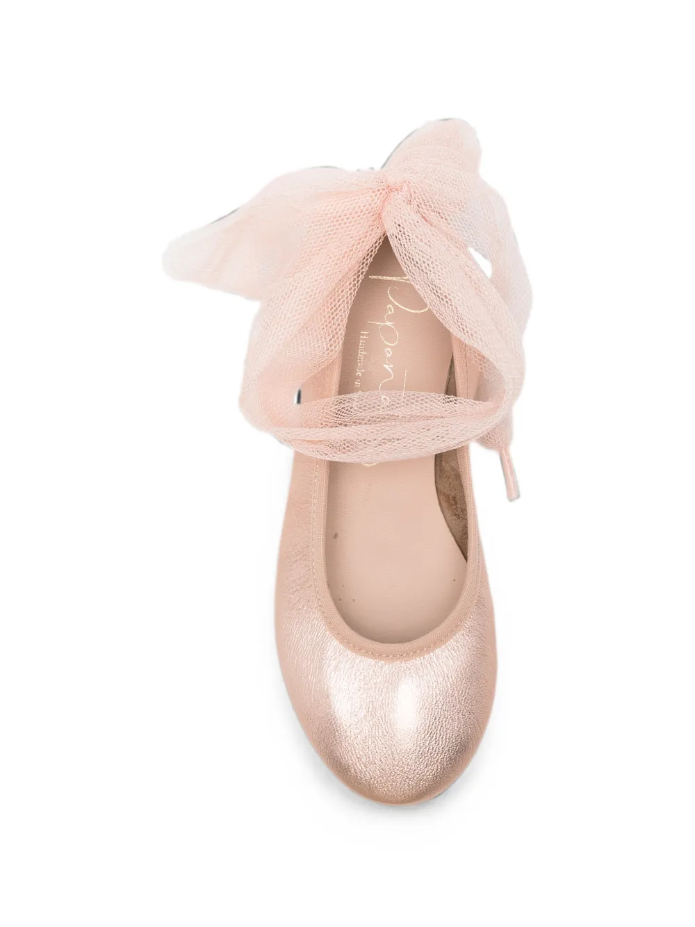 Eli1957 metallic tulle-tie ballet flats Roze