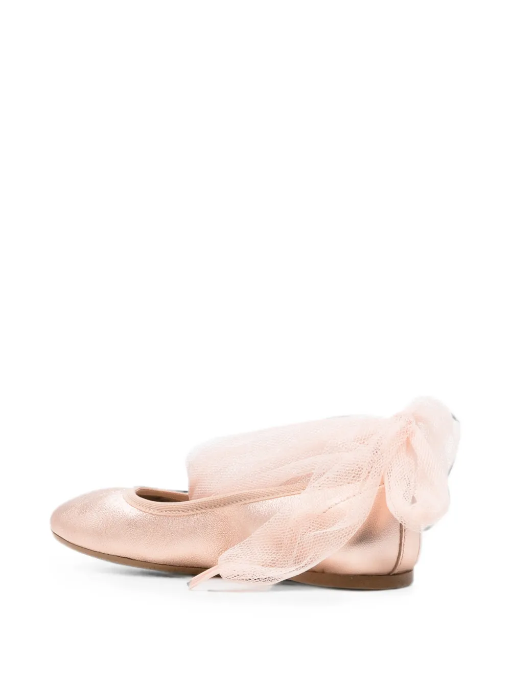 Eli1957 metallic tulle-tie ballet flats Roze