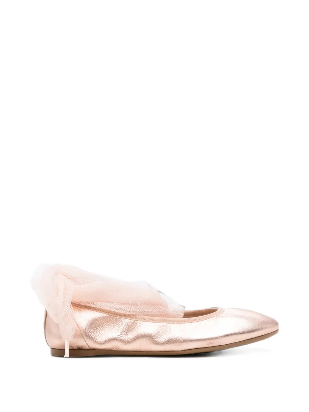 Eli1957 metallic tulle-tie ballet flats - Rosa
