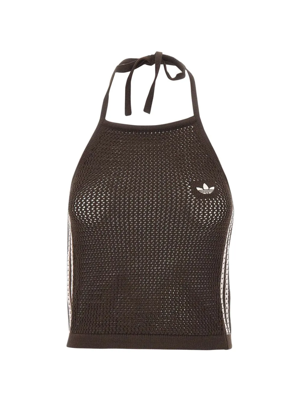 adidas crochet-knit halter-neck top - Marrone