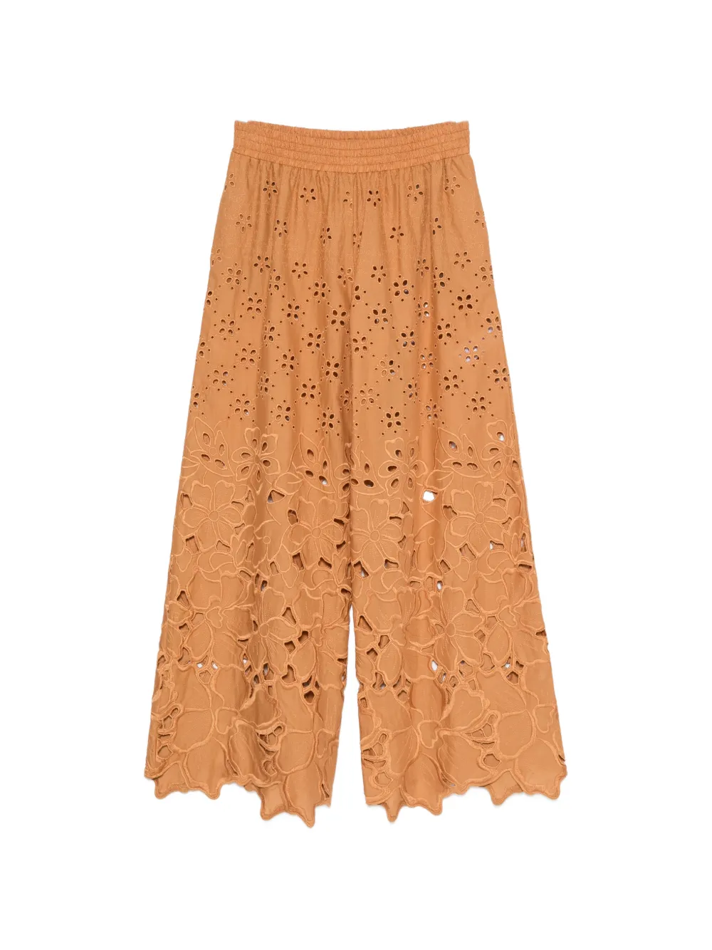 Ermanno Scervino broderie-anglaise floral-cut-out trousers - Marrone