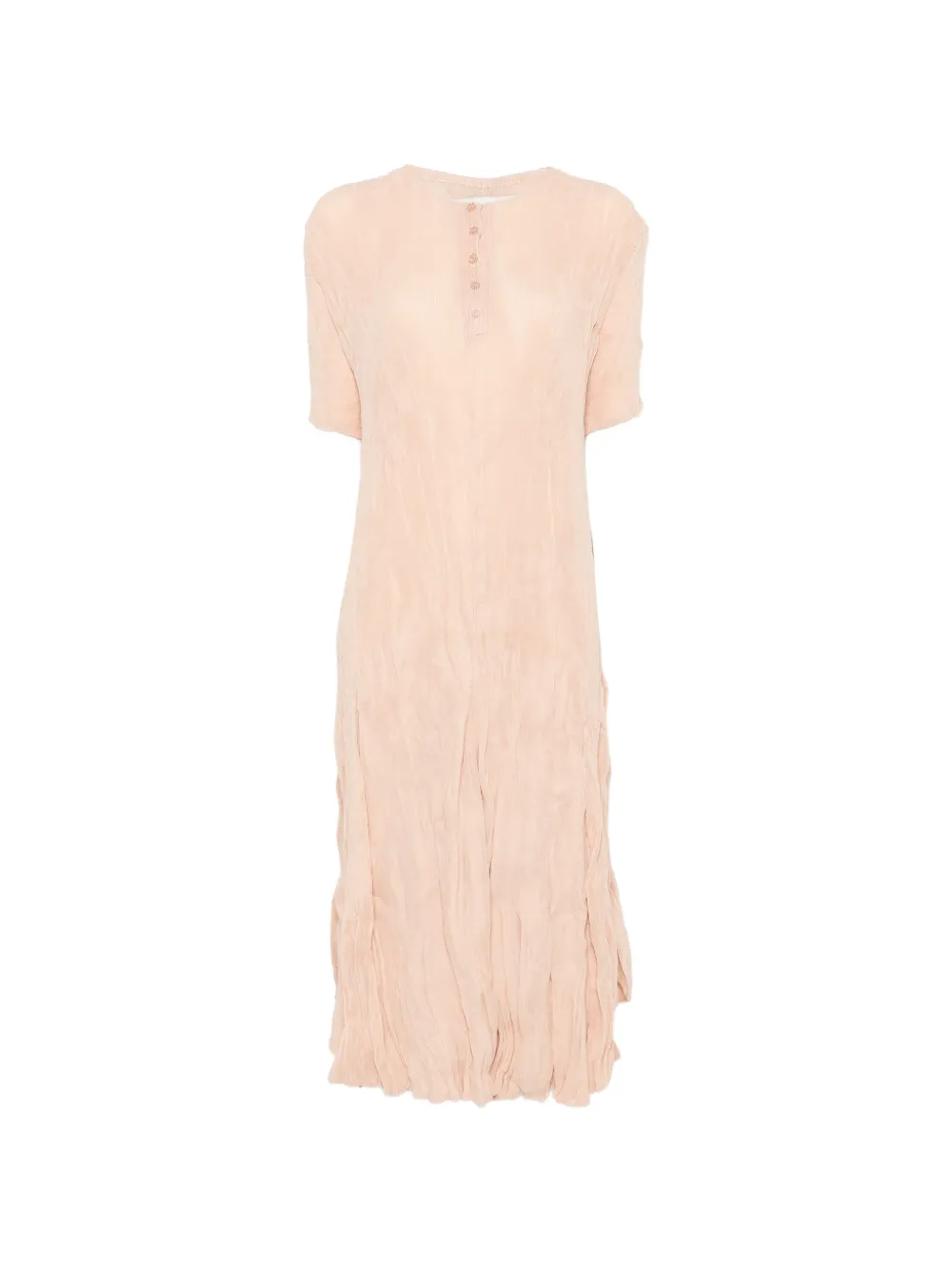 Gongdid Design crinkled-finish short-sleeve midi dress - Arancione