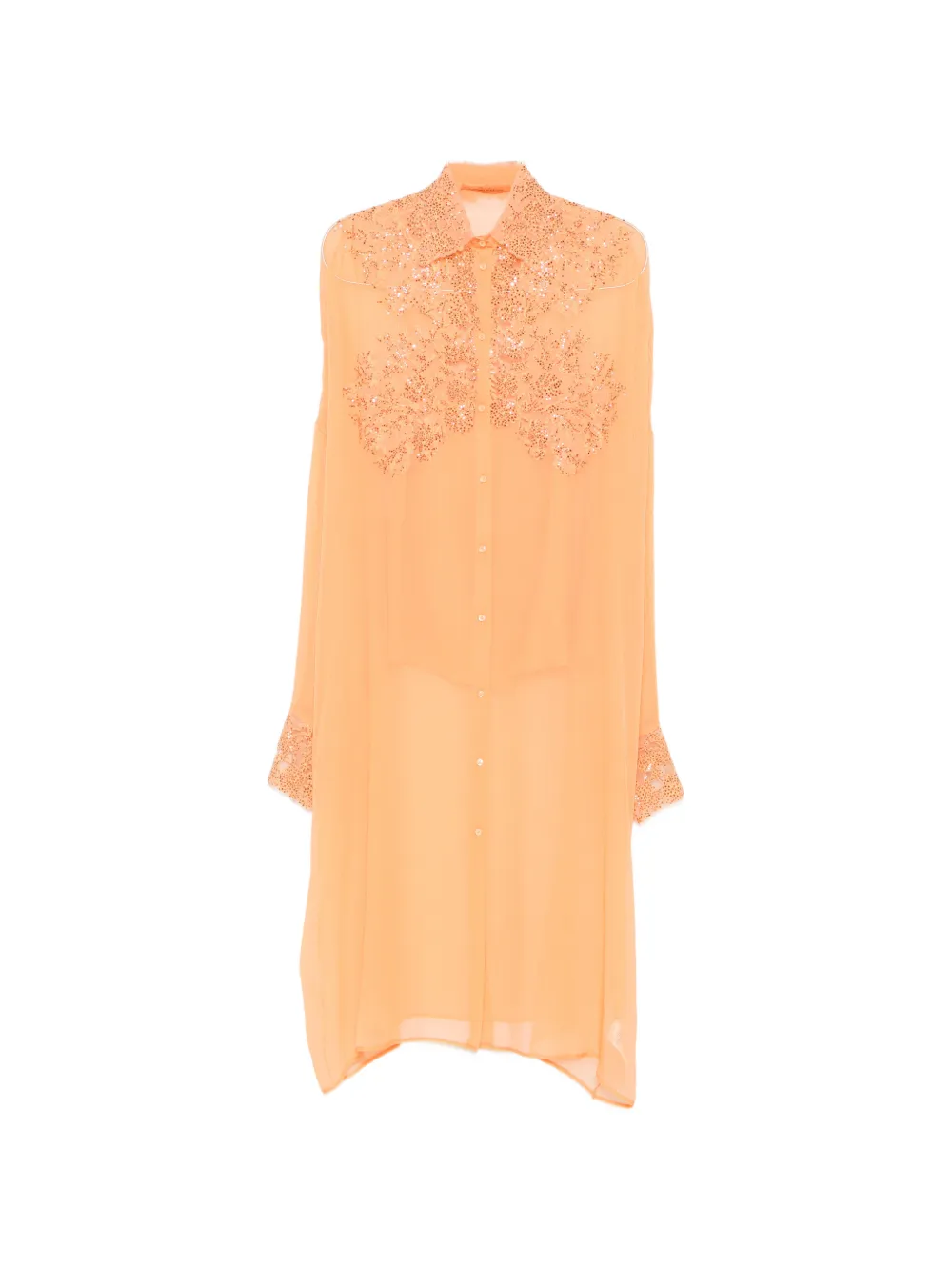 Ermanno Scervino embroidered sequin-embellished midi dress - Arancione