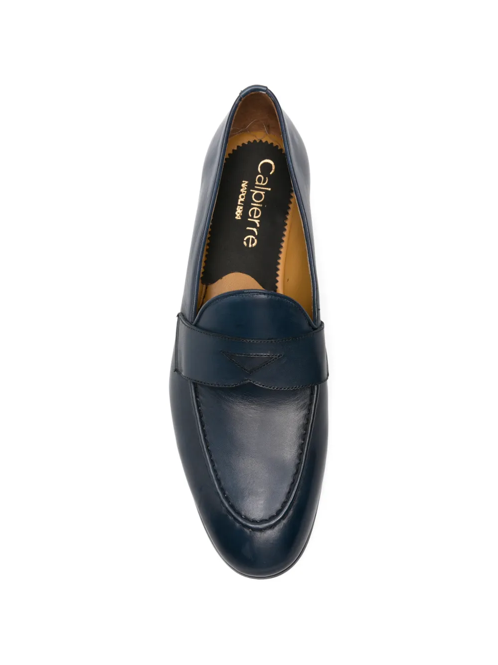 CALPIERRE penny-slot leather loafers Blauw