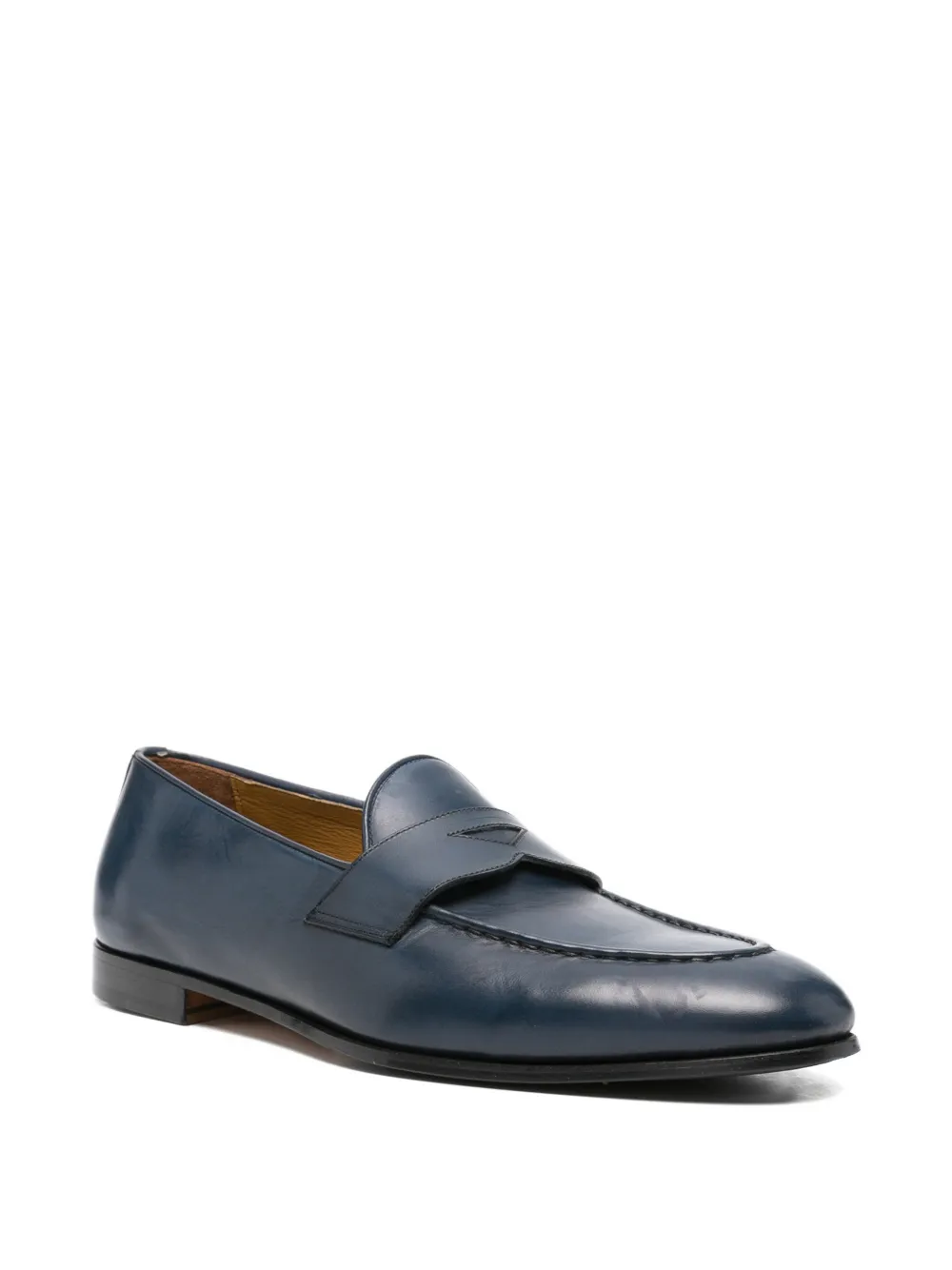CALPIERRE penny-slot leather loafers Blauw