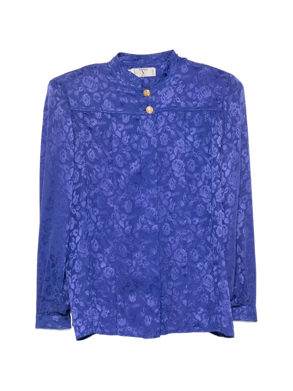 Valentino Garavani Pre-Owned 1970s floral-jacquard shirt - Blu