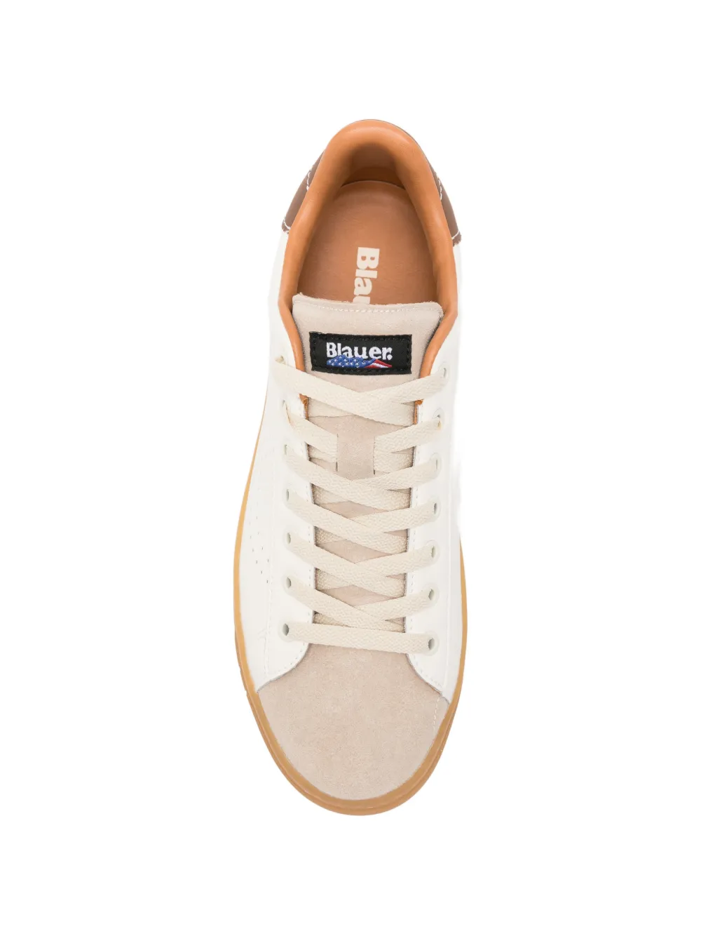 Blauer Sneakers met logoprint Beige