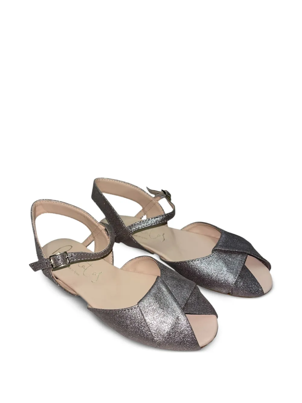 Eli1957 metallic crossover sandals - Silver