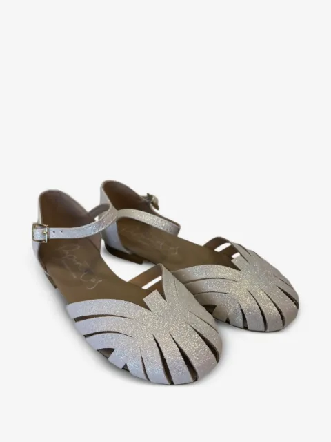 Eli1957   glitter cage-style sandals