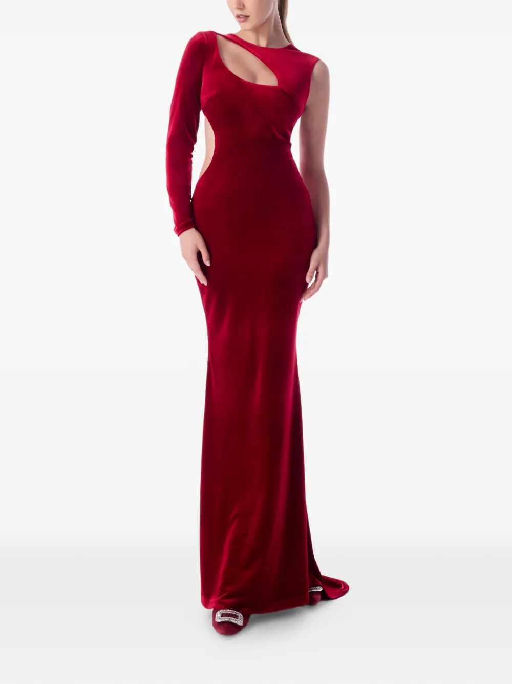 Imroska Cut-out Asymmetric Dress In Red
