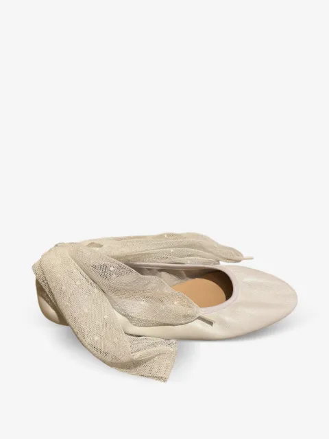 Eli1957 pearlescent mesh-ribbon ballet flats