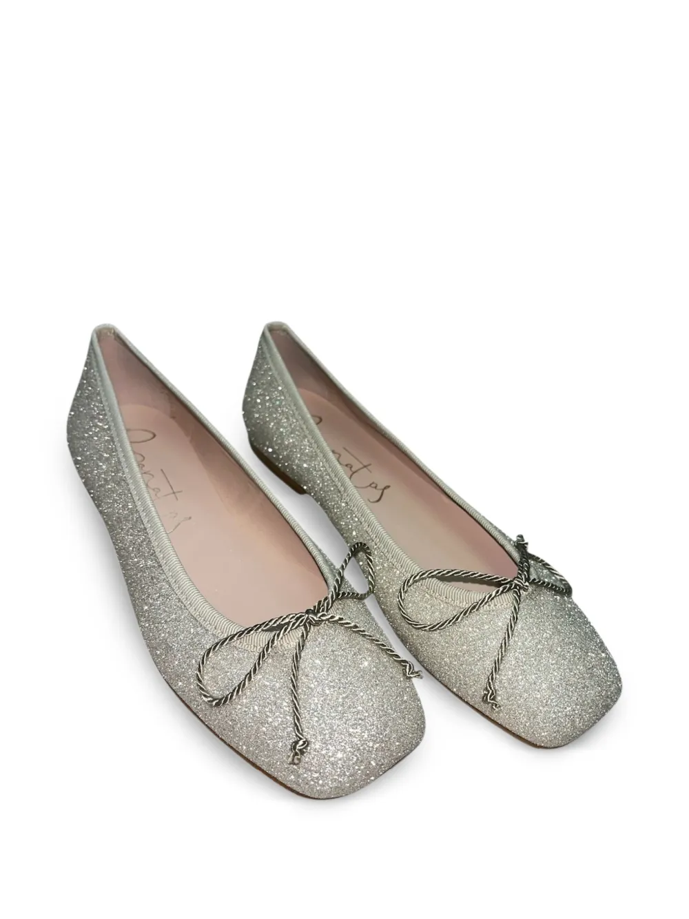 Eli1957 glitter-effect bow-detail ballet flats Goud