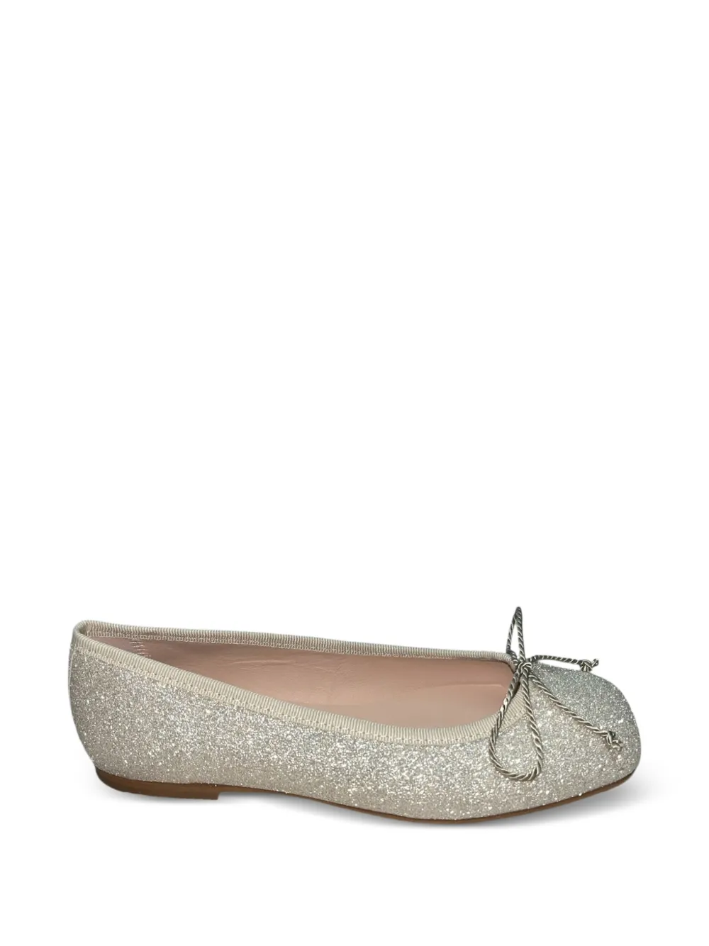 Eli1957 glitter-effect bow-detail ballet flats Goud