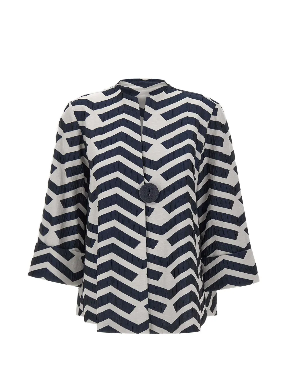 Joseph Ribkoff geometric-pattern crinkled jacket - Blu