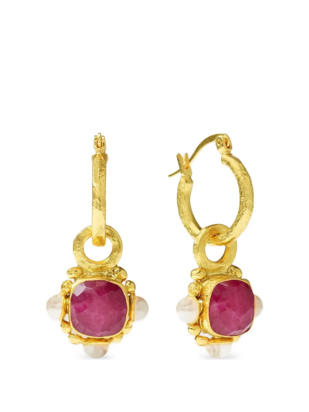 Ottoman Hands Orecchini pendenti Esther con rubini e perle - Oro