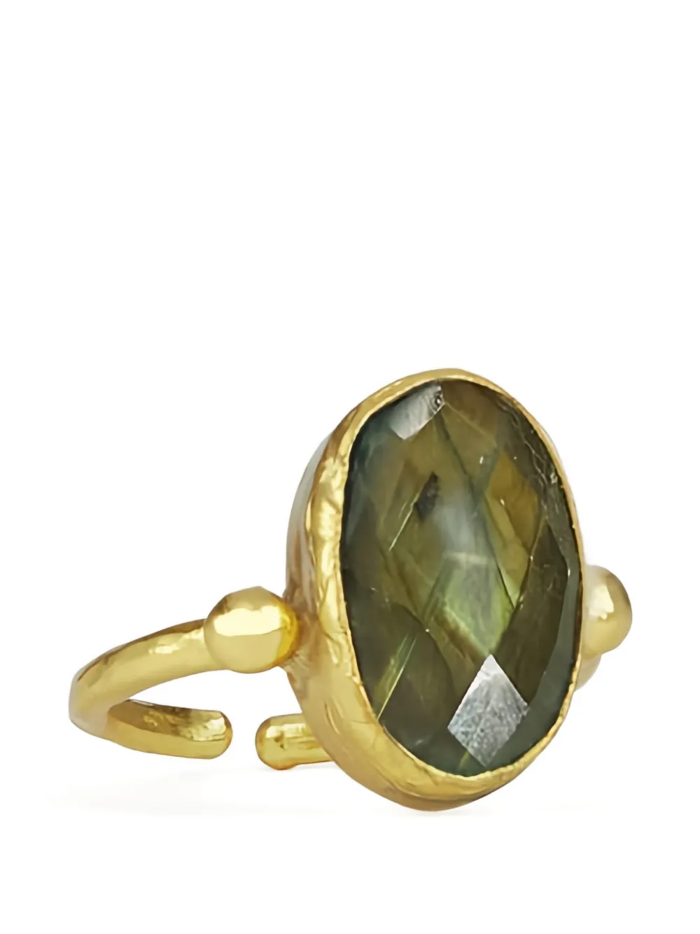 Ottoman Hands Anello Aurelia con labradorite - Oro