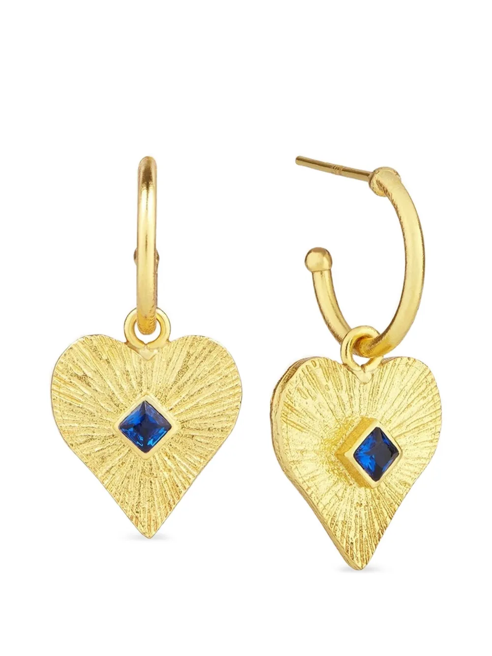 Ottoman Hands Orecchini Heart con cristalli - Oro