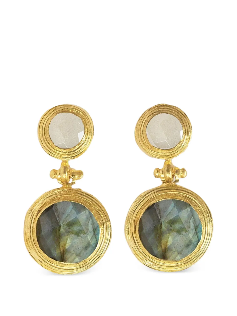 Ottoman Hands Lilis gemstone drop earrings - Gold