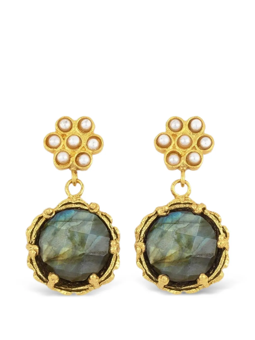 Ottoman Hands Estatira Ohrringe mit Labradorit - Gold
