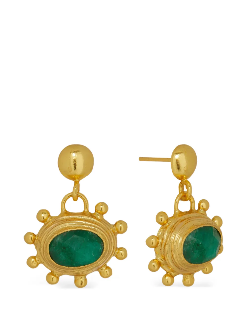 Ottoman Hands emerald Zand drop earrings - Oro