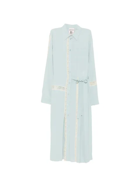 Semicouture lace-trimmed belted shirt dress