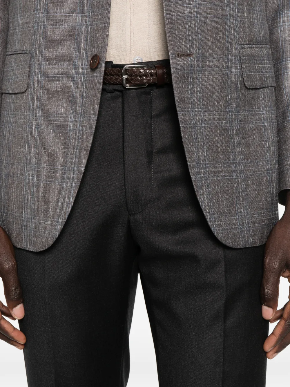 Tagliatore Broek met riemlussen en zak Grijs